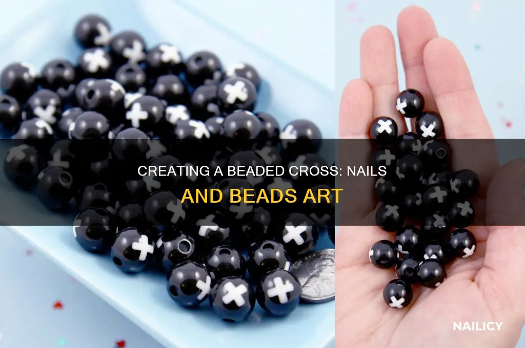 how to make a beaded cross with nails