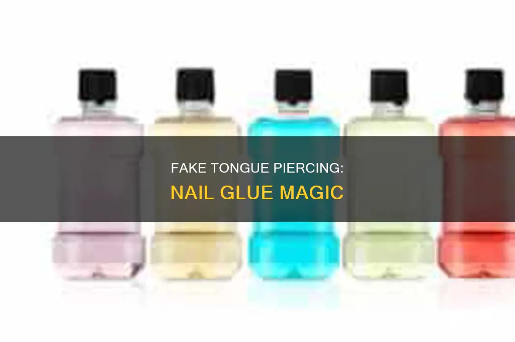 how to make a fake tongue piercing with nail glue