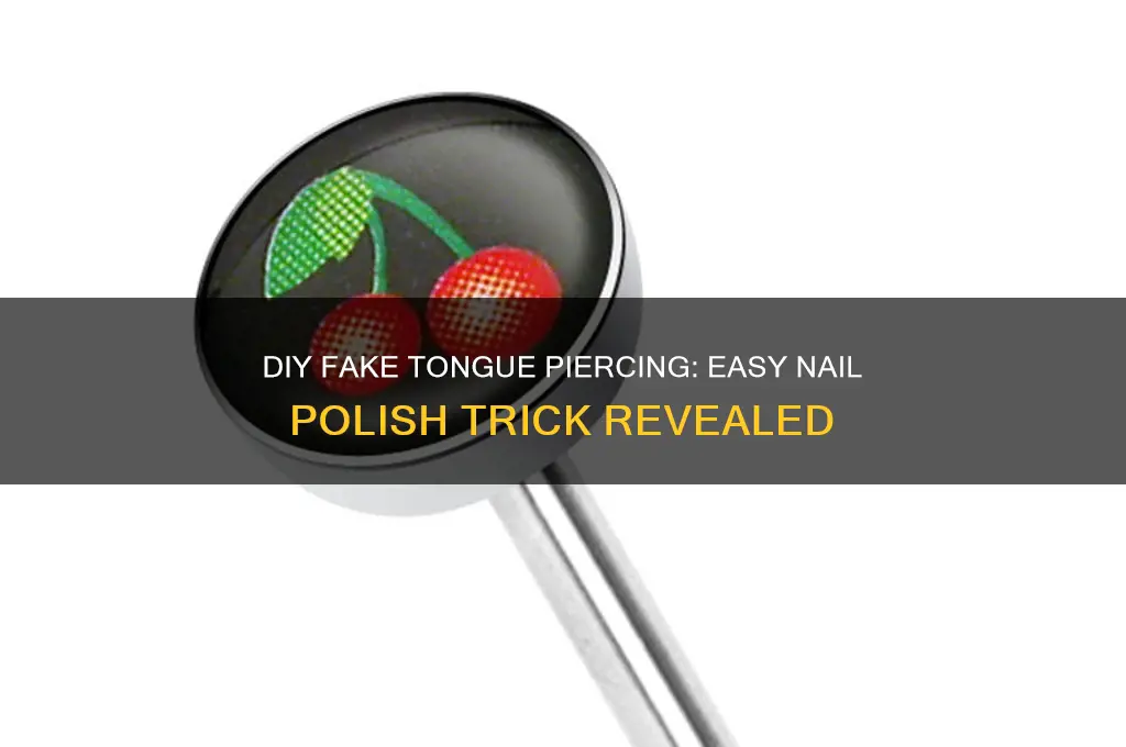 how to make a fake tongue piercing with nail polish