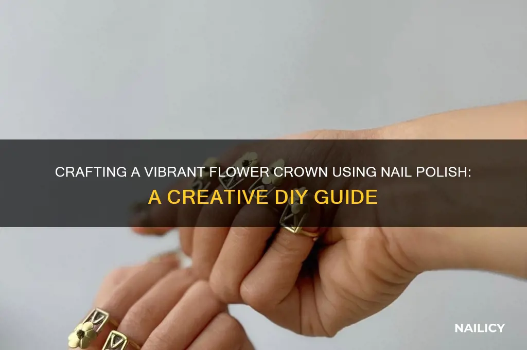 how to make a flower crown with nail polish
