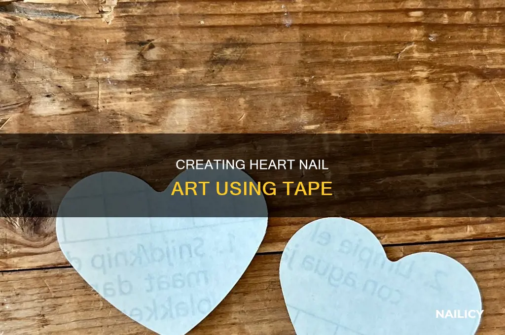 how to make a heart on nails with tape