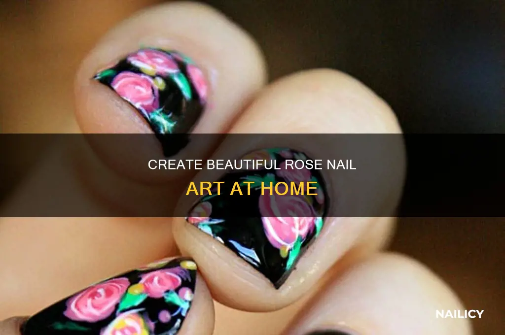 how to make a rose design on nails