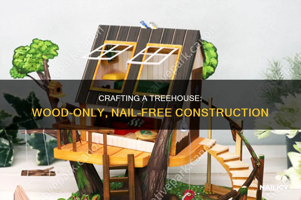 how to make a treehouse with no nails just wood