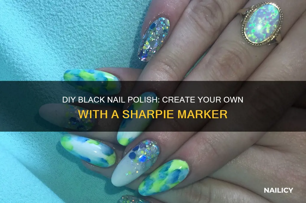 how to make black nail polish with sharpie