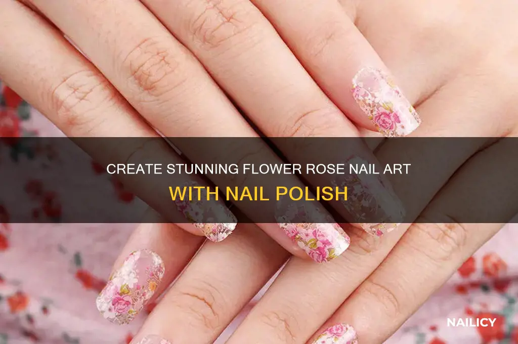how to make flower rose in nail polish
