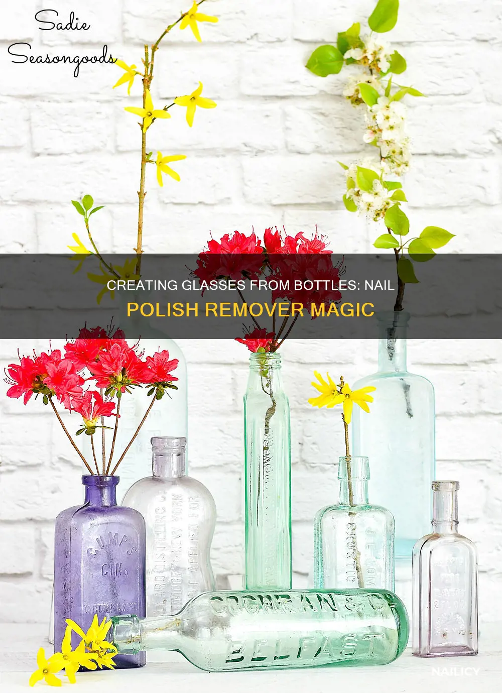how to make glasses from bottles with nail polish remover
