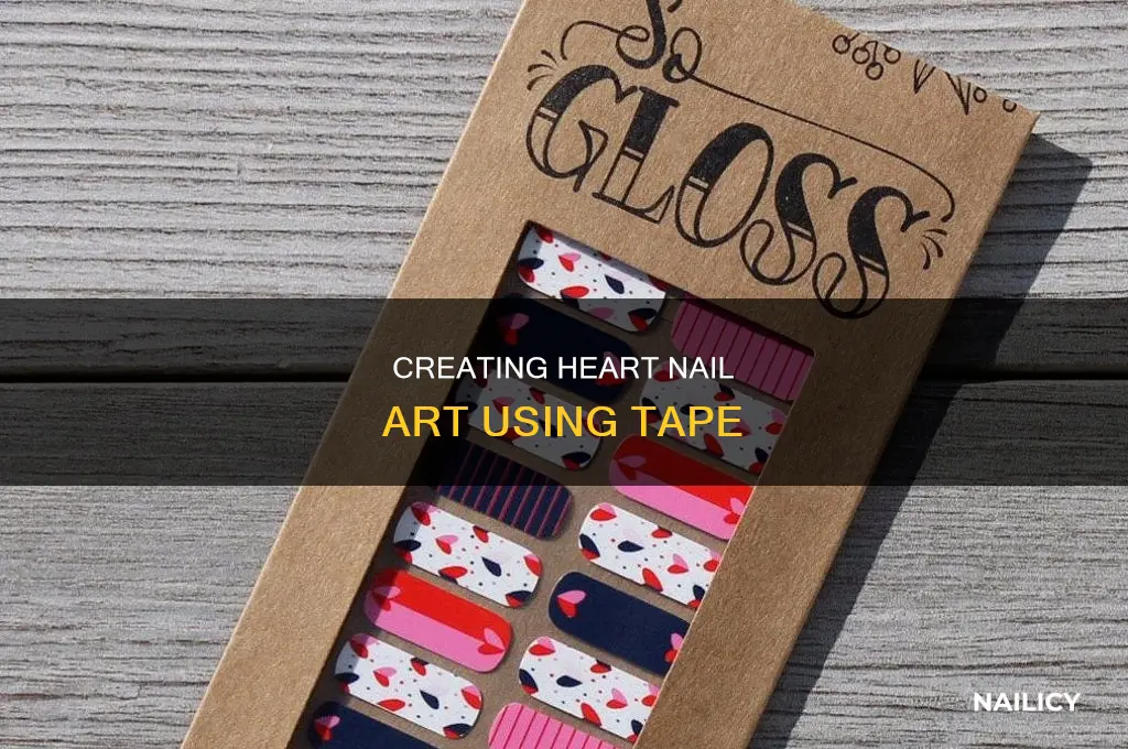 how to make hearts on nails with tape