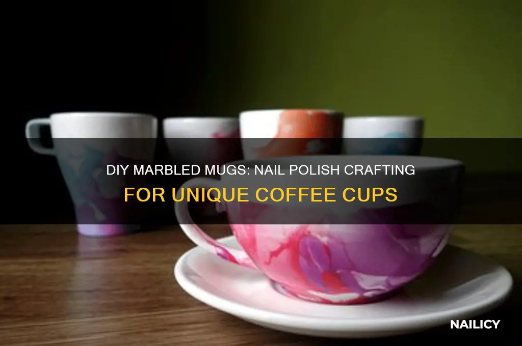 how to make marbled mugs with nail polish