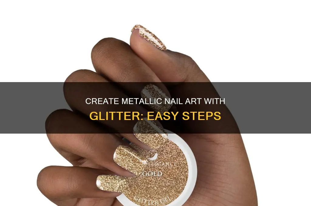 how to make metallic nails with glitter