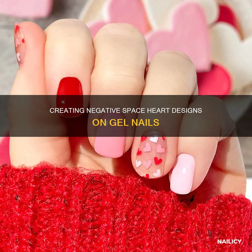 how to make negative heart design on gel nails