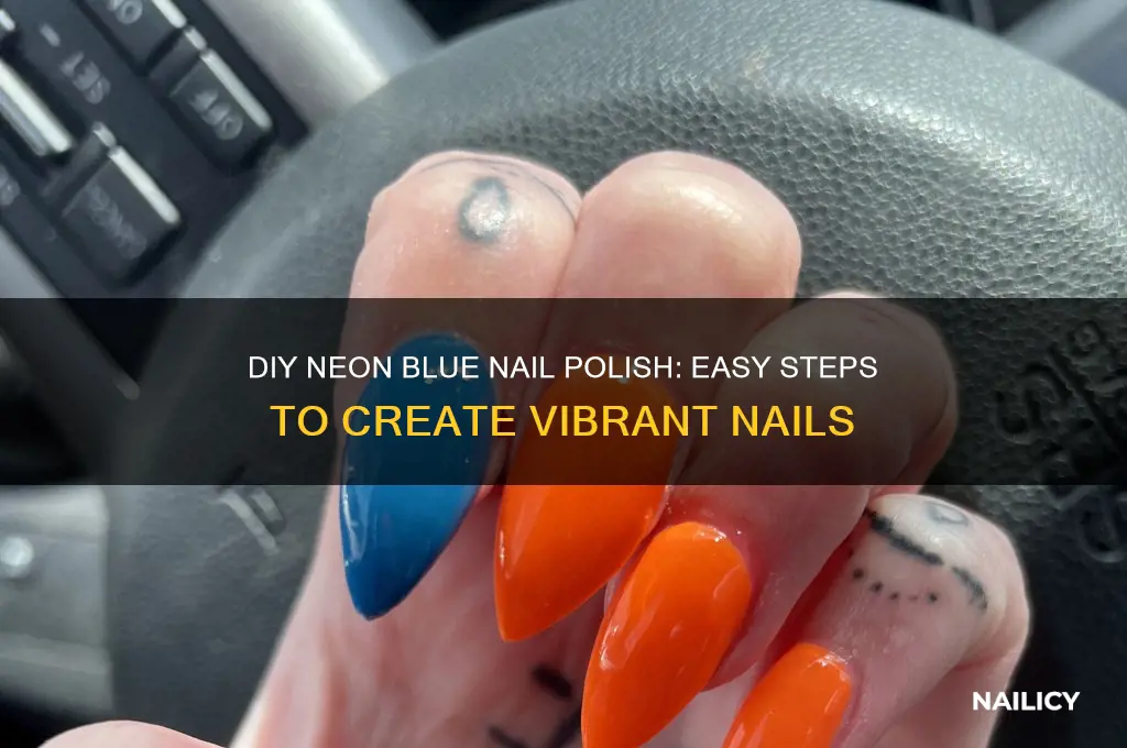 how to make neon blue nail polish