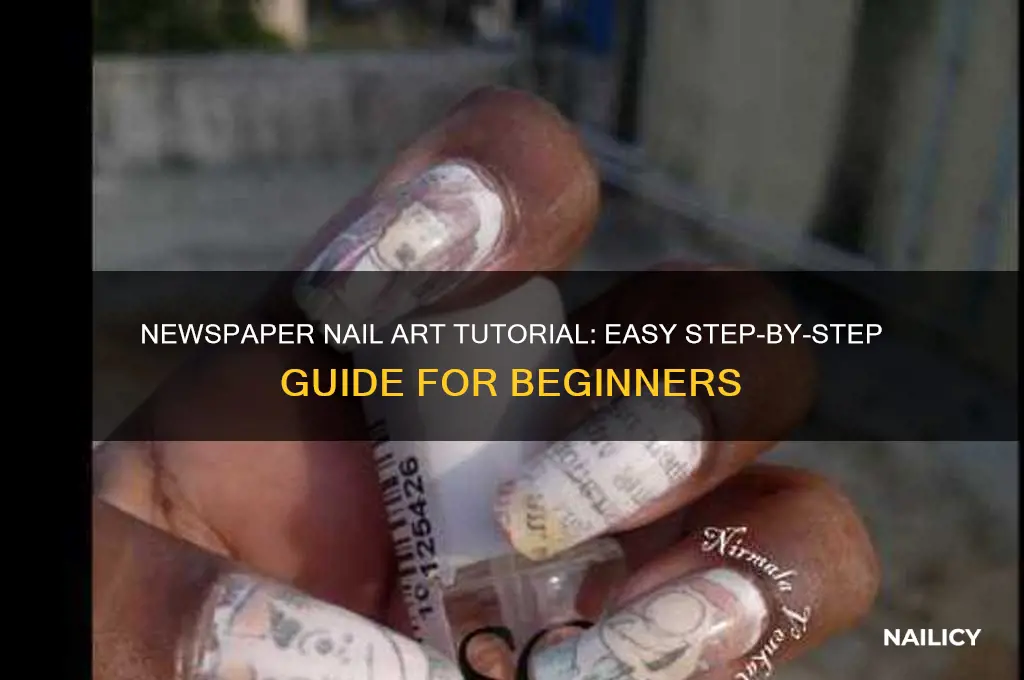 how to make newspaper nail art step by step