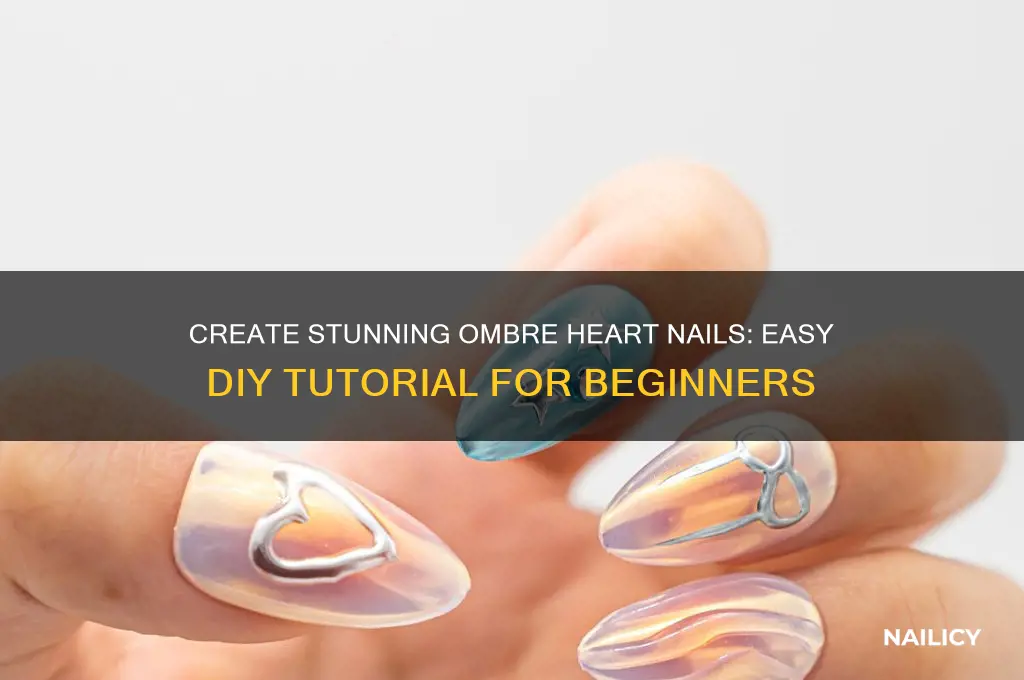 how to make ombre heart nails