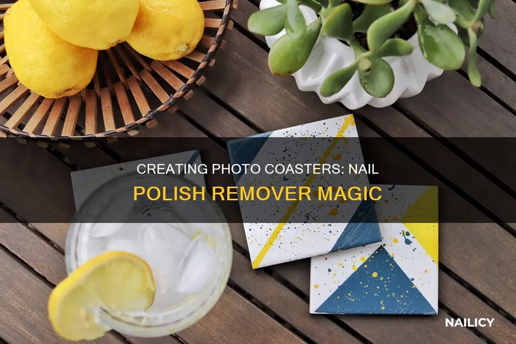 how to make photo coasters with nail polish remover