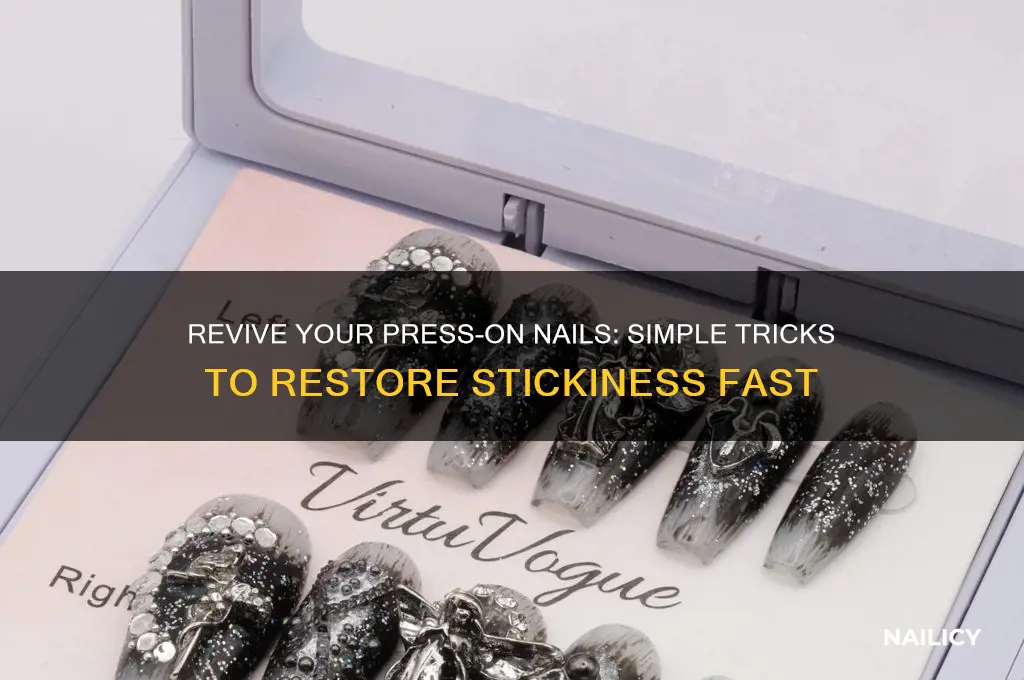 how to make press on nails sticky again