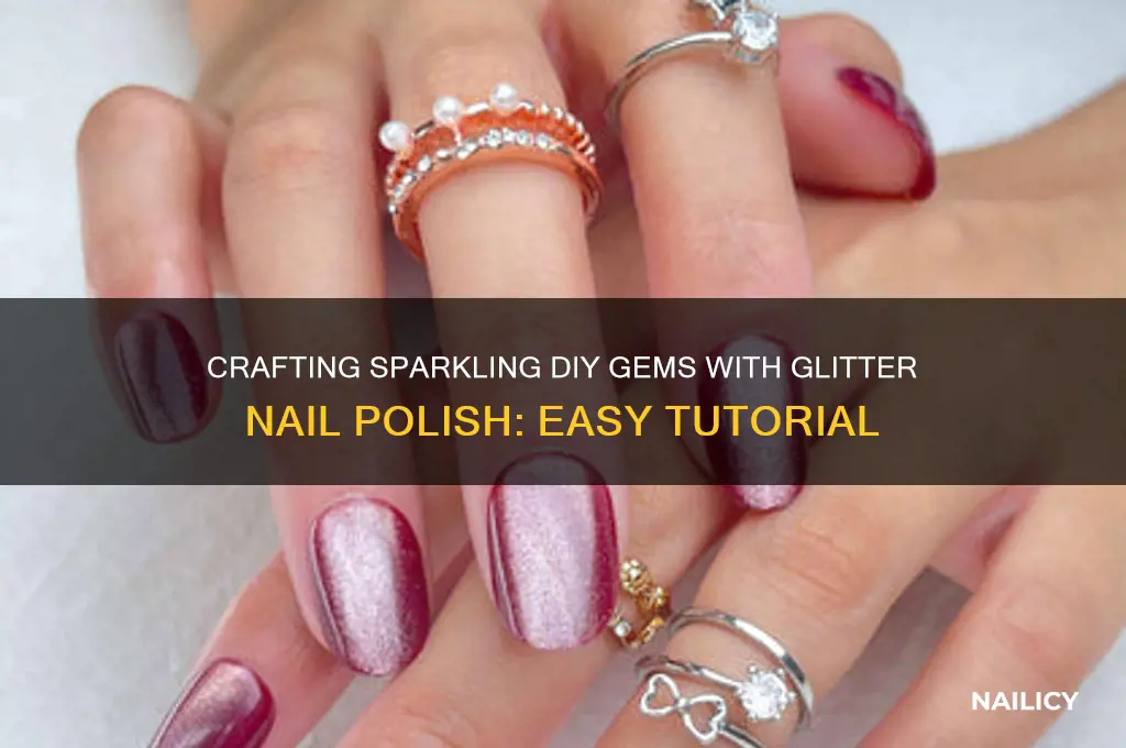 how to make pretty gems with glitter nail polish