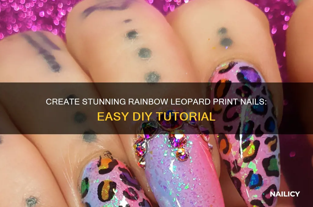 how to make rainbow leopard print nails