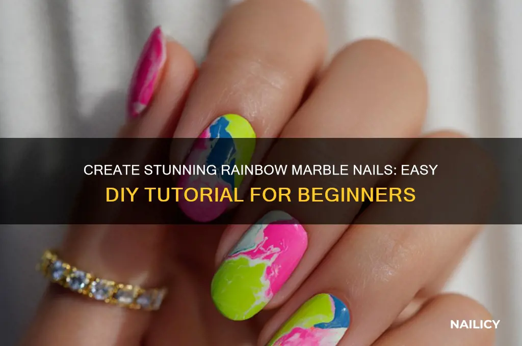 how to make rainbow marble nails