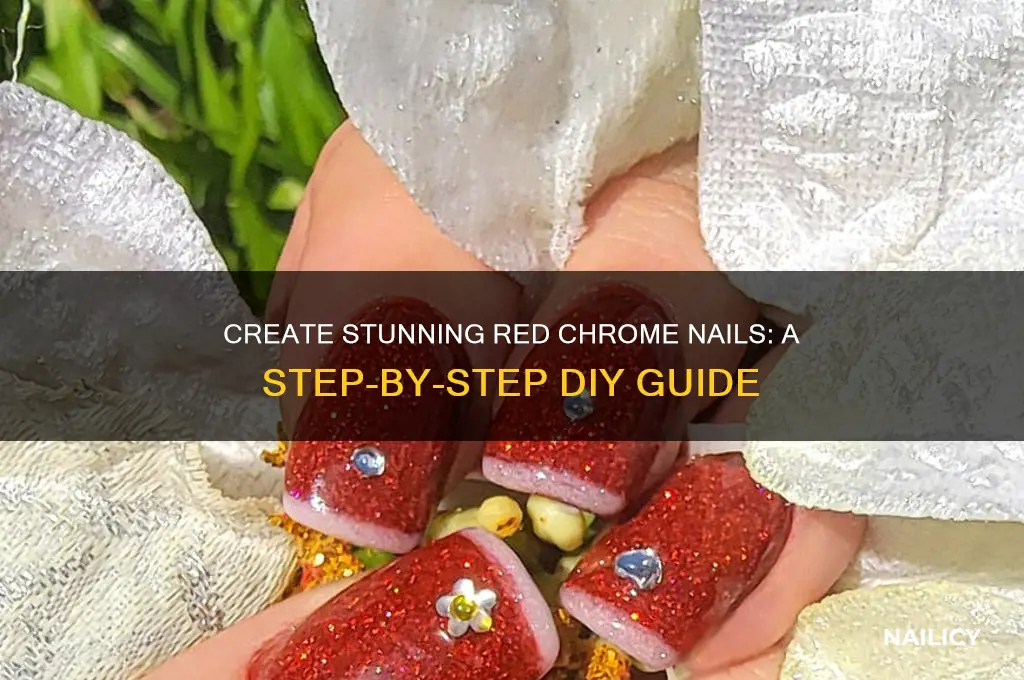 how to make red chrome nails
