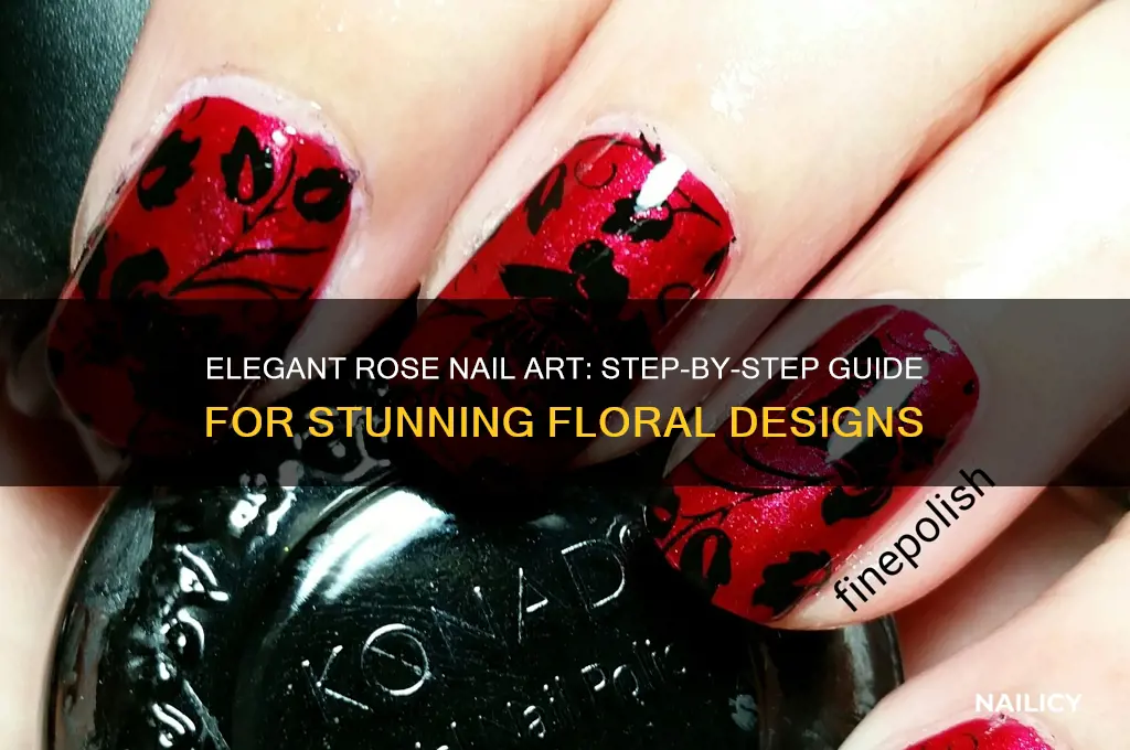 how to make rose design on nails
