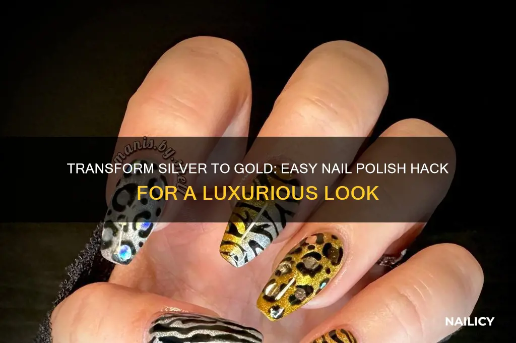 how to make silver look like gold with nail polish