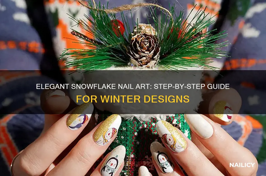 how to make snowflake design on nails