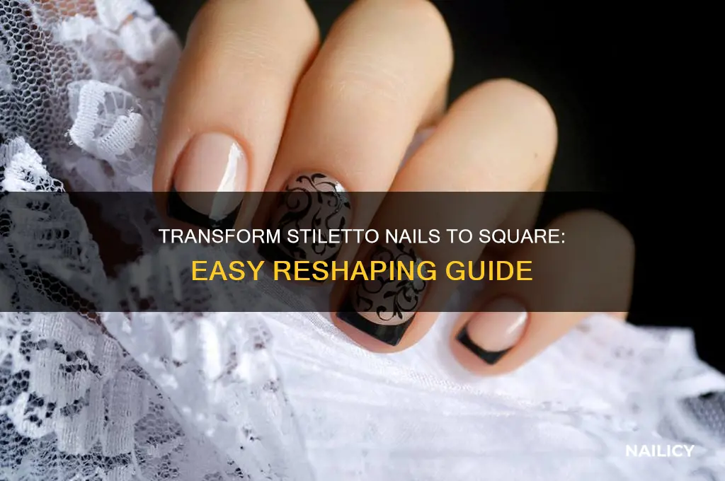 how to make stiletto nails square