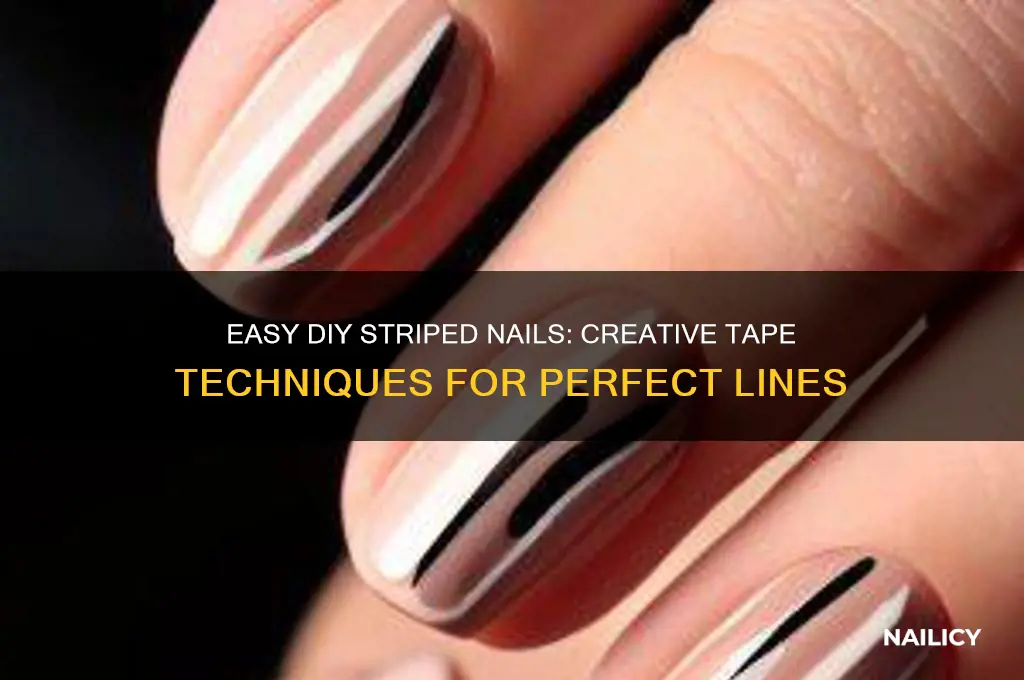 how to make striped nails with tape