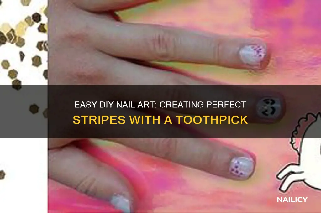 how to make stripes on nails with a toothpick