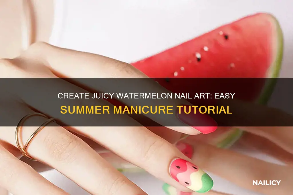 how to make watermelon nail design