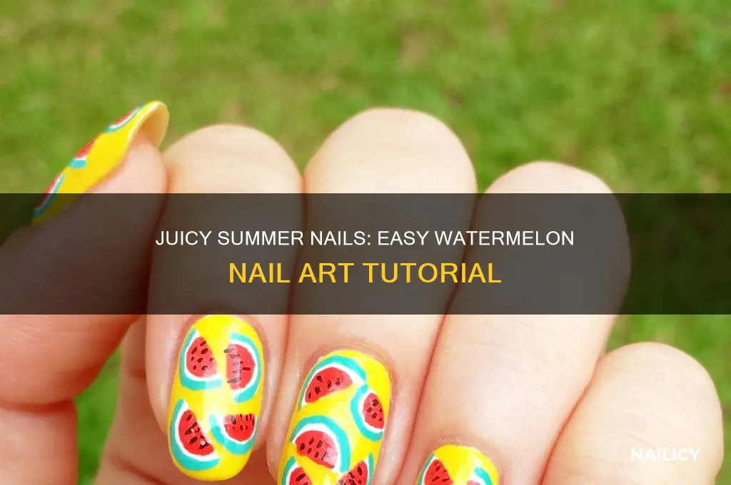 how to make your nails look like watermelon