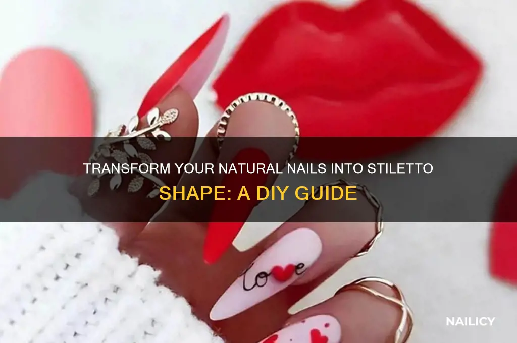 how to make your natural nails into stiletto nails