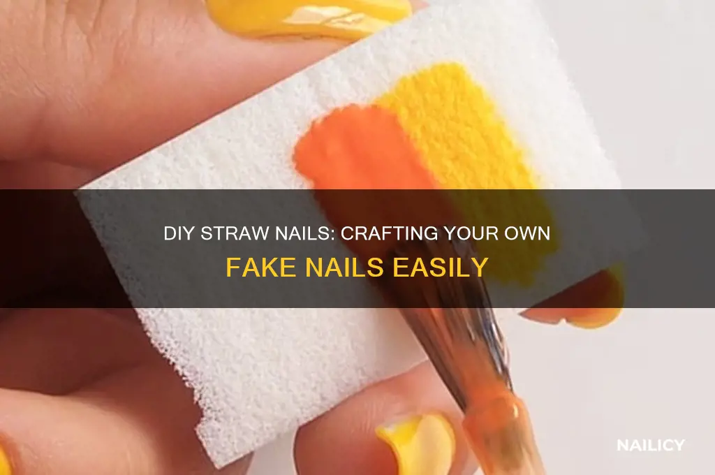 how to make your own fake nails out of straw
