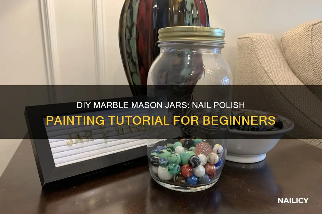 how to marble paint mason jar with nail polish