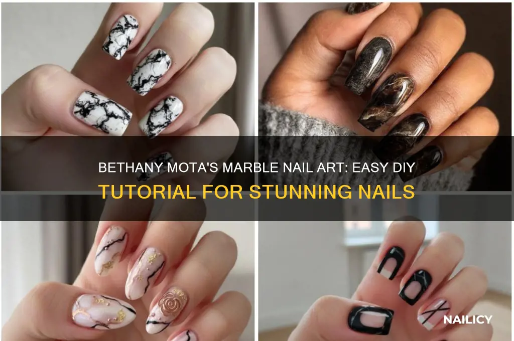 how to marble your nails bethany mota