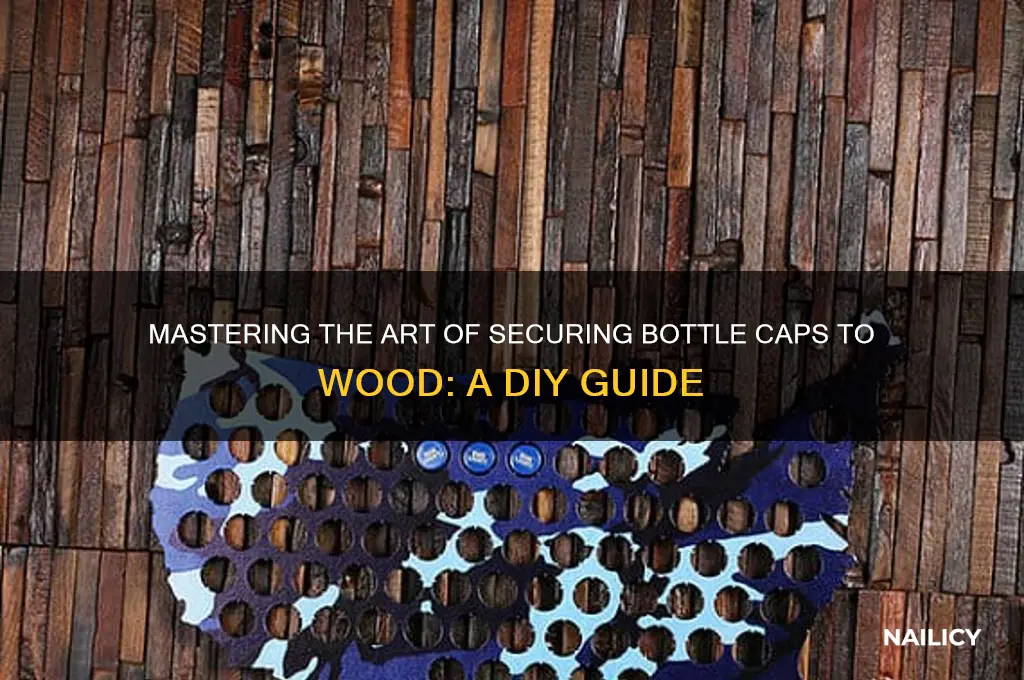 how to nail bottle caps to wood