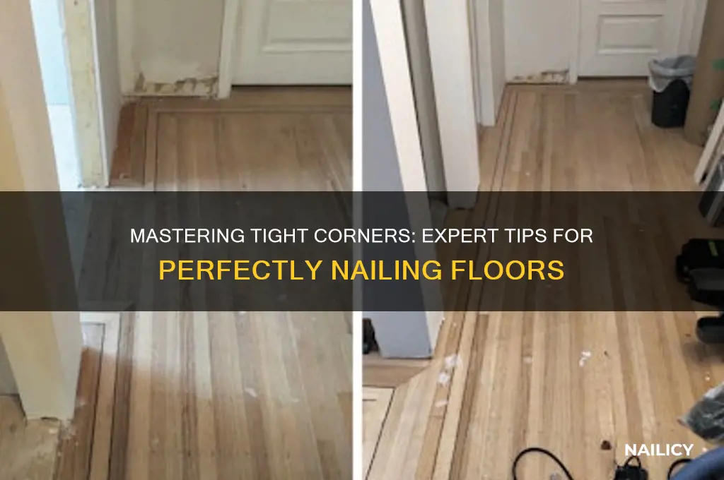how to nail floor in tight corners