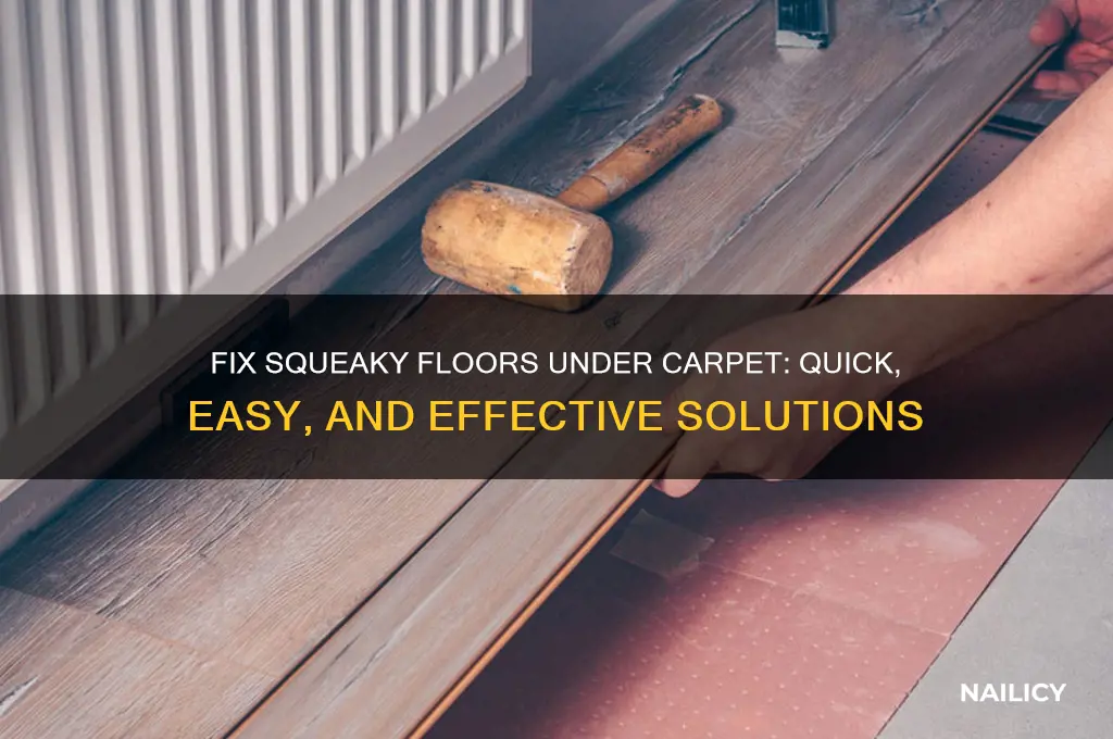 how to nail squeaky floor through carpet