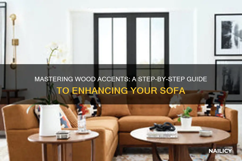how to nail wood accents to sofa