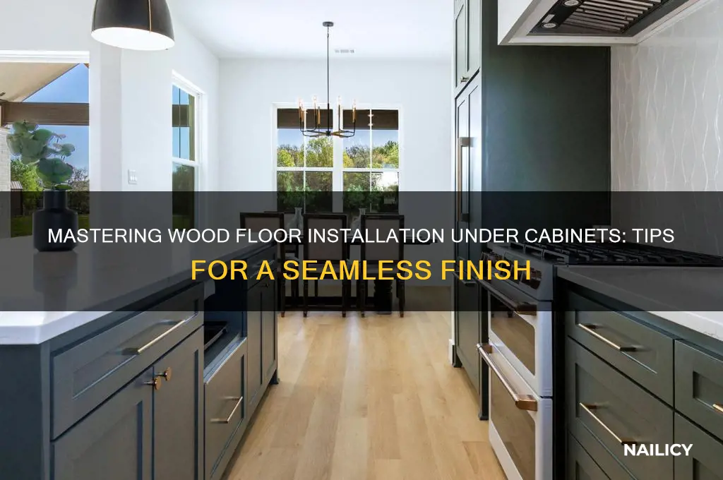 how to nail wood floor under cabinets