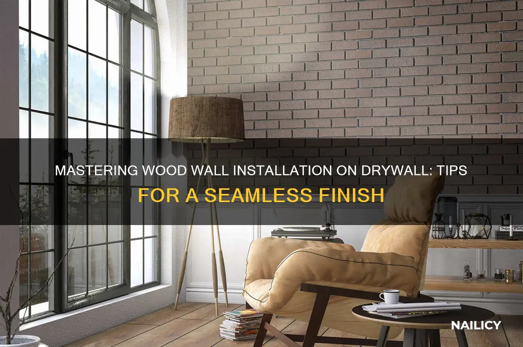 how to nail wood wall on dry wall