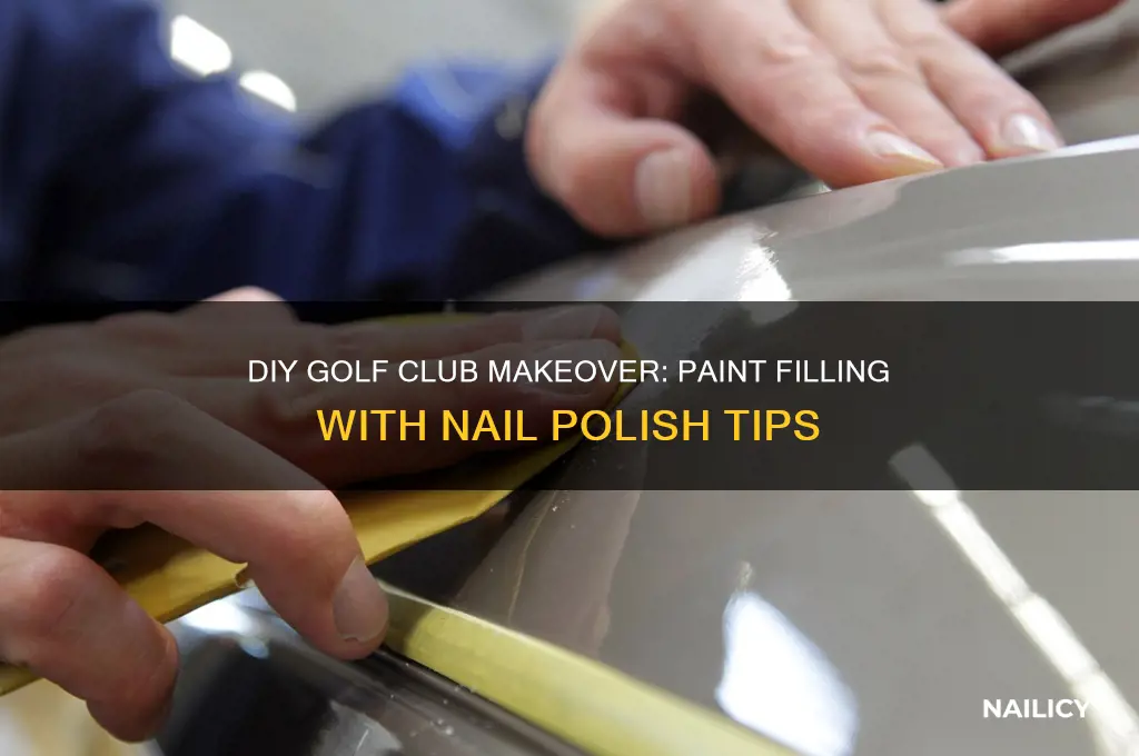 how to paint fill golf clubs with nail polish