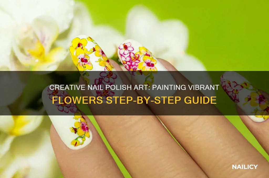 how to paint flowers with nail polish