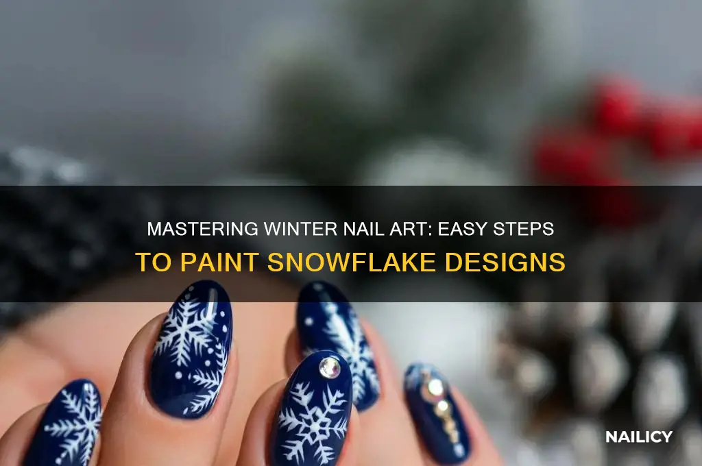 how to paint nail polish snowflakes