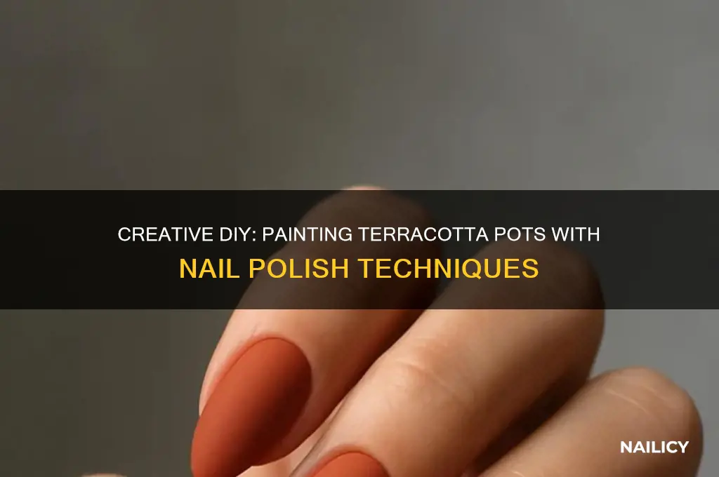 how to paint terracotta pots with nail polish