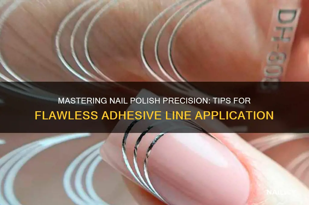 how to polish nails inside adhesice lines