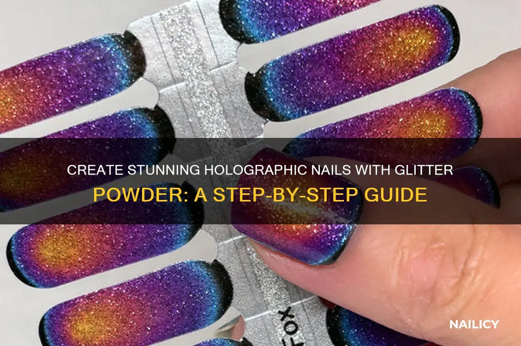 how to pout holographic gliiter powder ofr nails