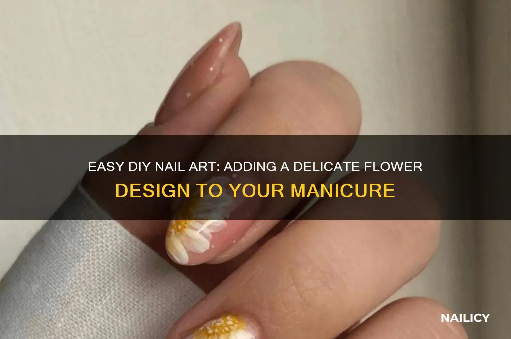 how to put a flower on your nails