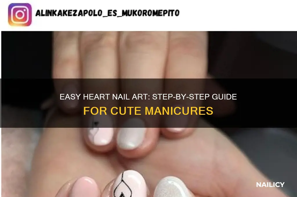 how to put a heart on your nails