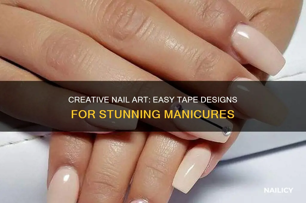 how to put designs on nails with tape